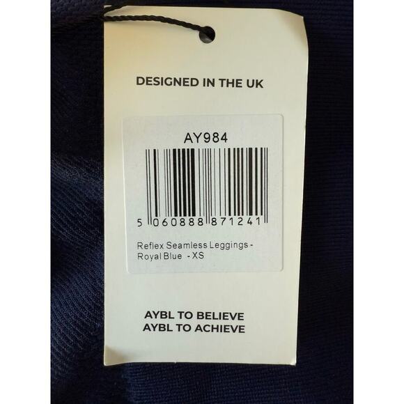 NWT AYBL Reflex Seamless Leggings Womens Size XS Royal Blue Ribbed Compression - Picture 6 of 7